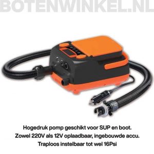 Aquaparx Elektrische 12V oplaadbare hogedruk (SUP) pomp MKII
