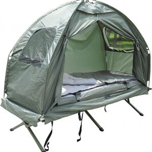 Sunny Campingbedset met opvouwbare tent, slaapzak, luchtbed en voetpomp voor 1 persoon