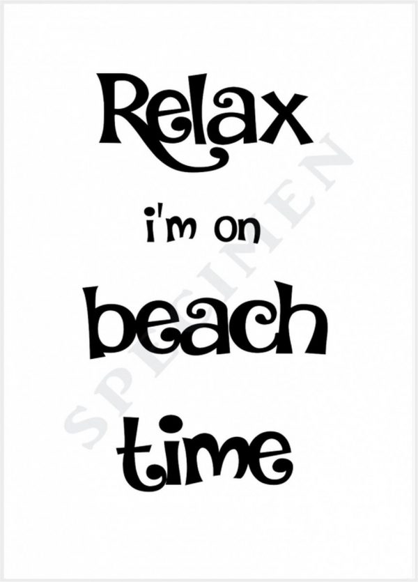 A6 enkele quote kaarten relax i'm on beach time - 50 stuks | strandtent presentje | beachclub | groothandel
