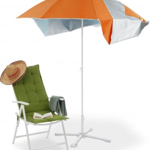 Relaxdays parasol strandtent - in draagtas - uv 50 - strandparasol met zijwanden - camping