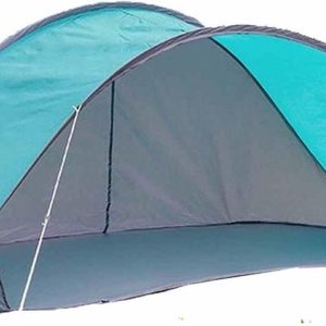 Strandtent / beachshelter blauw met grijs 210 x 110 x 90 cm - Strandtentje - Windscherm - Schaduw tent voor camping/strand
