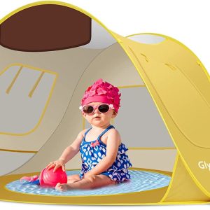 Strandtent Strandtent Pop-up babystrandtent met deelbaar zwembad UV-bescherming UPF 50+ zonnescherm Onderdak voor peuters 0-3 jaar