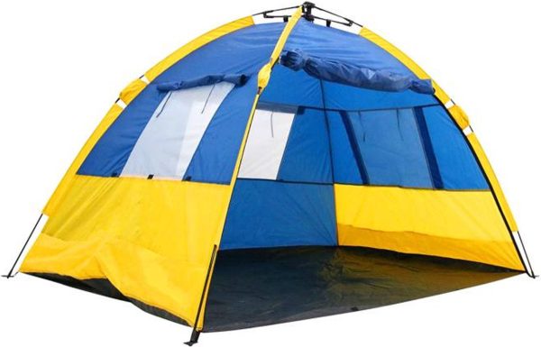LAMEX - Tent Camping / Strandtent - 213x133x120cm / Blauw en geel