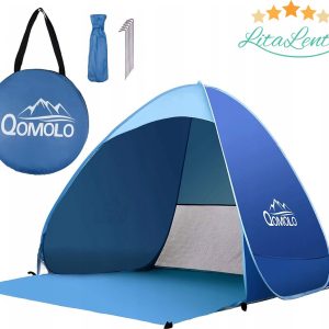Strandtent- pop-up strandtent-draagbare tent-Anti-UV 50+ - blauw met draagtas - strandtent uv bescherming