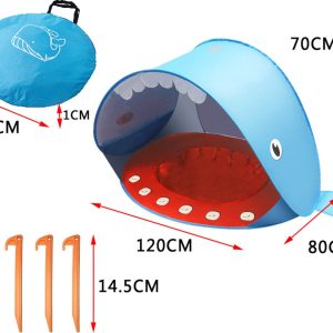 RAMBUX® - Strandtent - Zwembad - Walvis Blauw - Pop Up Tent - UV en Wind Werend - Zwembad Baby - Windscherm Speeltent