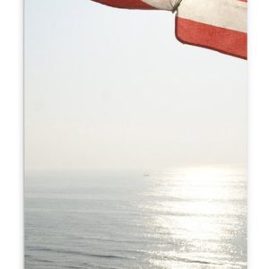Textielposter - Strand - Zee - Zand - Parasol - Mensen - Strandtent - Zon - 30x90 cm Foto op Textiel