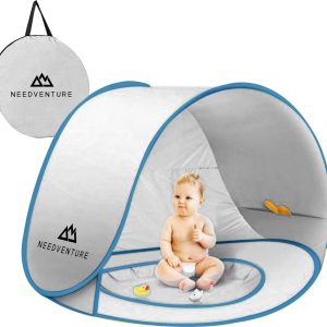 Needventure Baby Strandtent - Pop Up Tent - Zwembad - Windscherm Strand - Camping Strandtentje - Speeltent - Zilver