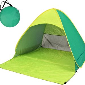 RAMBUX® - Pop Up Tent met Gordijnen - Aqua Blauw - Strandtent - 2/3 Persoons - UV en Wind Werend - Festival Tent - Windscherm Speeltent - Schaduwdoek - 200 x 165 x 130 cm